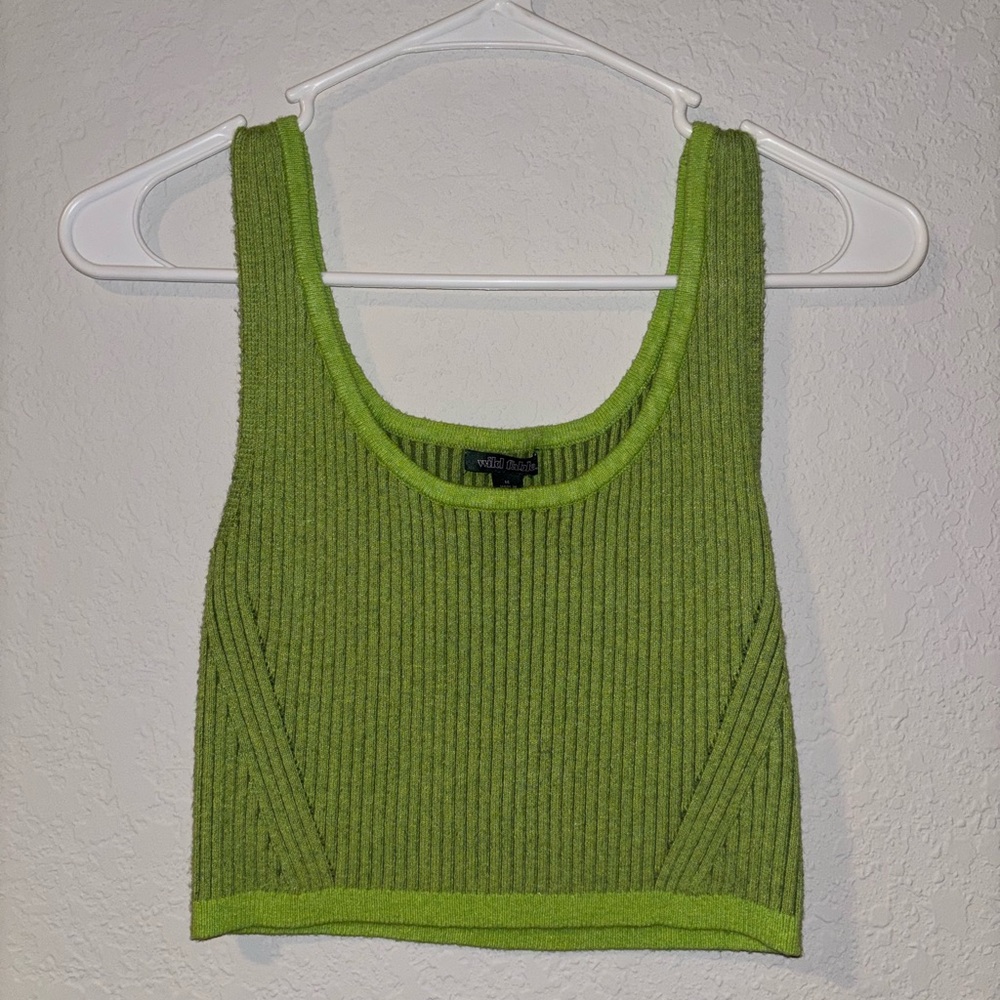 Wild Fable Lime Ribbed Tank Top